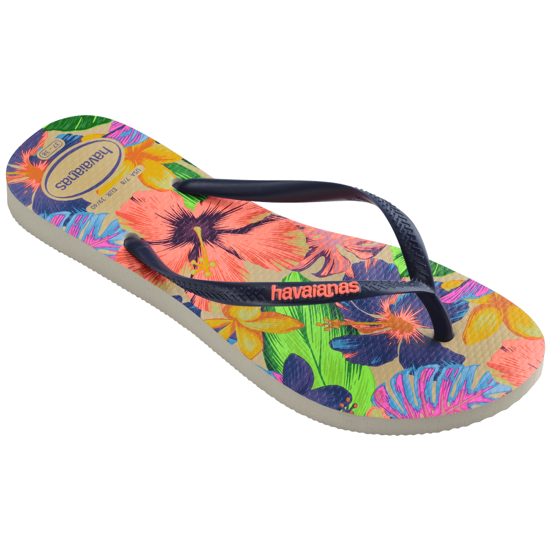 FLIP FLOPS HAVAIANAS SLIM FLORAL NEON 24 37 38 White
